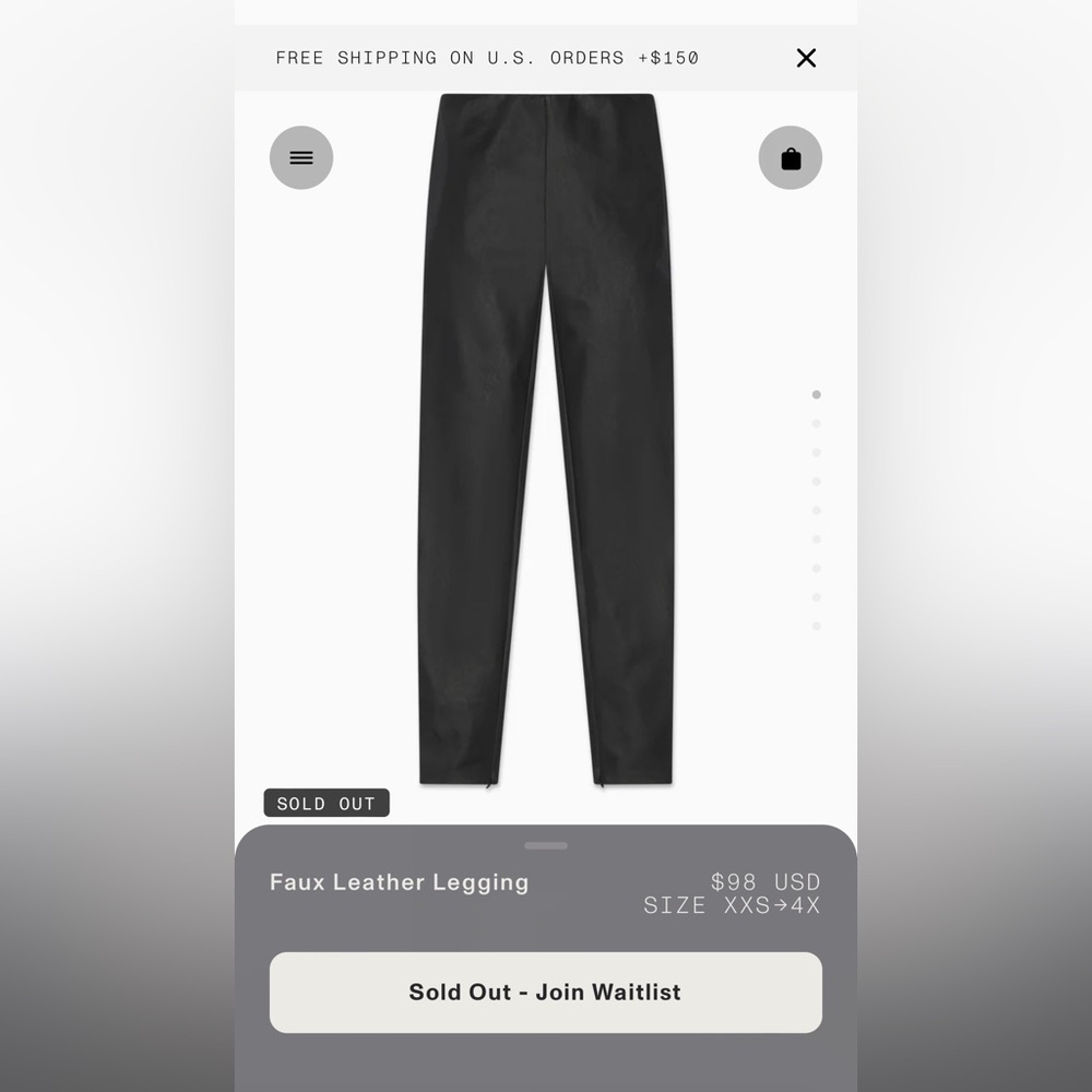 KHY FAUX LEATHER LEGGING size L